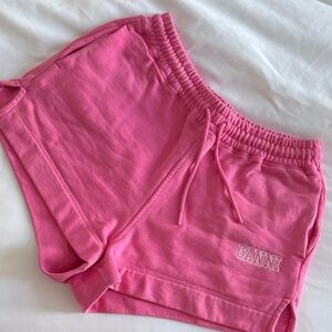 Ganni Vibrant Pink Athletic Shorts